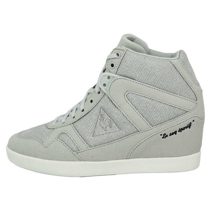 Le Coq Sportif Segur Syn Suede Glitter Chaussures Mode Sneakers Femme Gris